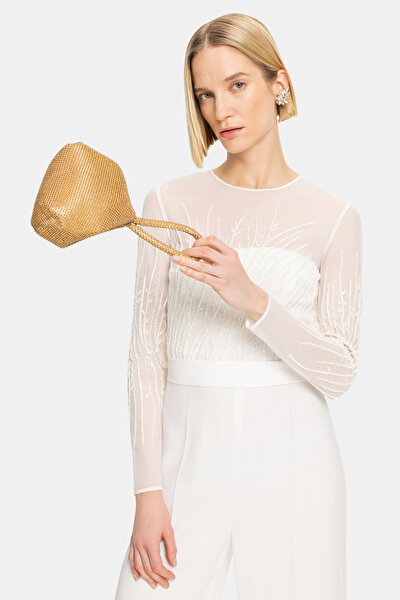WHITE BASIC / ROUND NECKLINE LONG SLEEVE JUMPSUIT 4