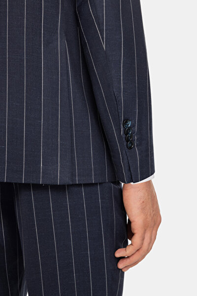 NAVY BLUE WOOL/SILK SUIT 5