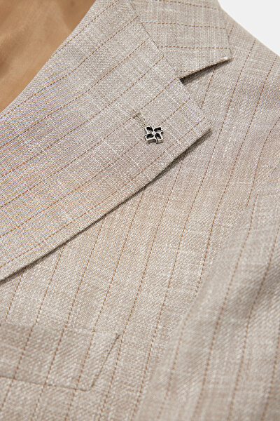 BEIGE LINEN WOOL SUIT 4