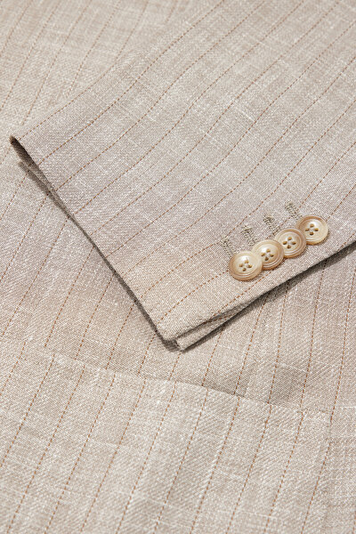 BEIGE LINEN WOOL SUIT 5