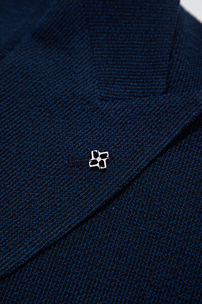 NAVY BLUE SURPLICE NECKLINE (CROSS-OVER NECKLINE) JACKET 9