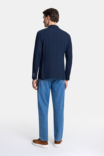 NAVY BLUE SURPLICE NECKLINE (CROSS-OVER NECKLINE) JACKET 3