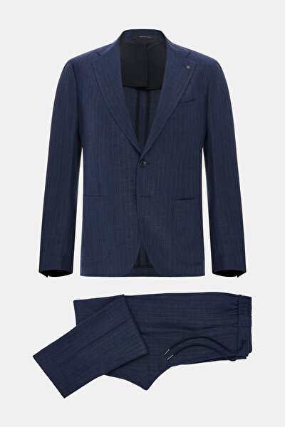 NAVY BLUE LINEN WOOL SUIT 9