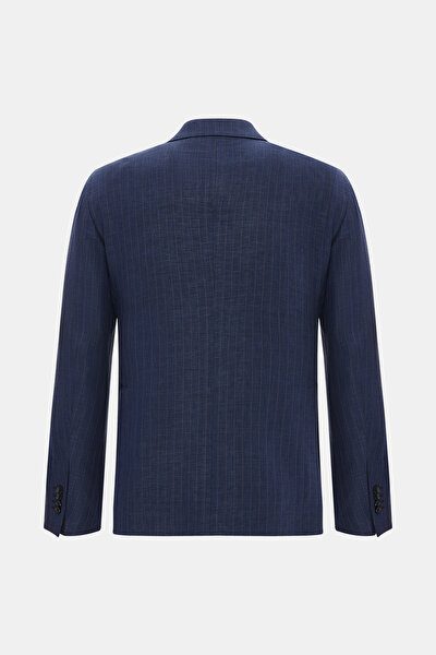 NAVY BLUE LINEN WOOL SUIT 10