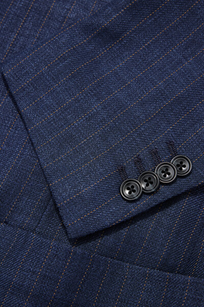NAVY BLUE LINEN WOOL SUIT 13
