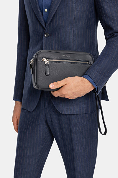 NAVY BLUE LINEN WOOL SUIT 4