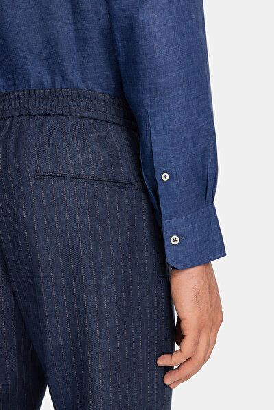 NAVY BLUE LINEN WOOL SUIT 15
