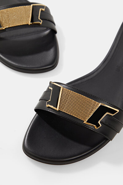 BLACK LEATHER SLIPPER 4