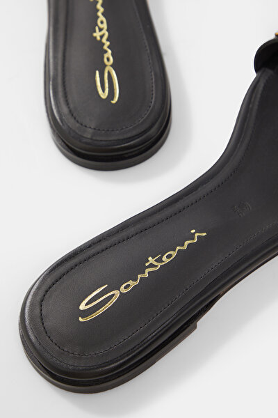BLACK LEATHER SLIPPER 5