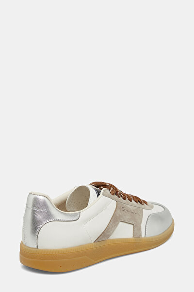 GÜMÜŞ-BEJ DERİ SNEAKER 3