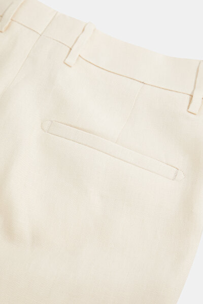 CREAM HIGH WAIST LINEN SHORTS 8
