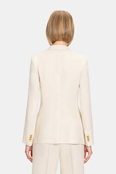 CREAM SURPLICE NECKLINE (CROSS-OVER NECKLINE) JACKET 5