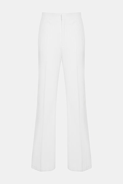 ECRU WIDE LEG TROUSERS 4