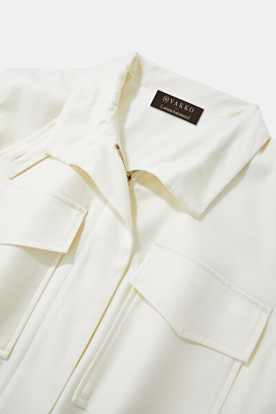 ECRU UPRIGHT COLLAR VEST 8