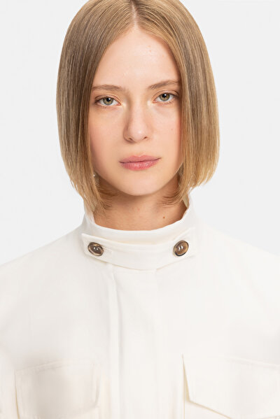 ECRU UPRIGHT COLLAR VEST 3