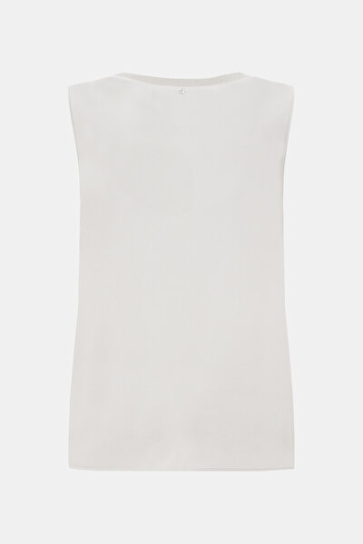 LIGHT GREY BASIC / ROUND NECKLINE SLEEVELESS BLOUSE 5