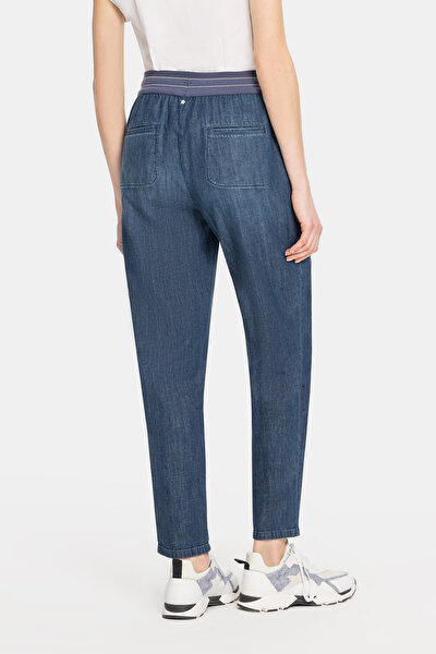 NAVY BLUE SKINNY LEG TROUSERS 3