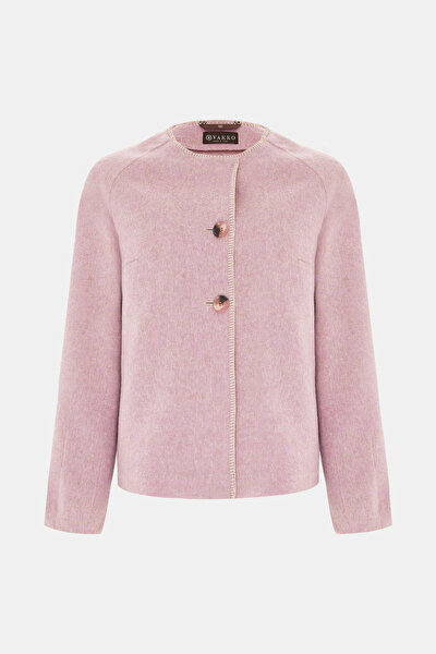 PINK BASIC / ROUND NECKLINE JACKET 8