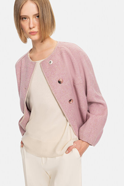 PINK BASIC / ROUND NECKLINE JACKET 4