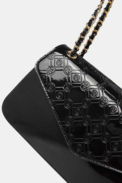 BLACK MONOGRAM LEATHER BAG 5