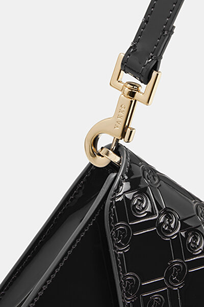 BLACK MONOGRAM LEATHER BAG 5