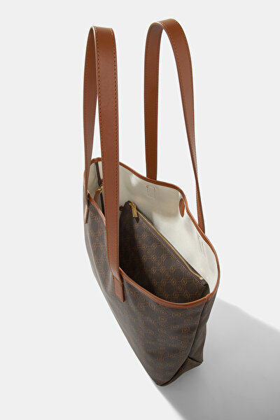 TAN MONOGRAM BAG 8