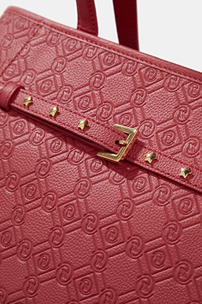 RED MONOGRAM LEATHER BAG 5