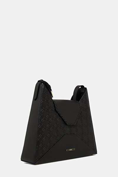 BLACK MONOGRAM LEATHER BAG 3