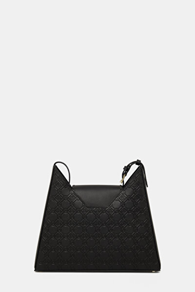 BLACK MONOGRAM LEATHER BAG 4