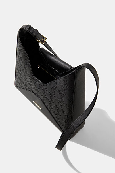 BLACK MONOGRAM LEATHER BAG 8