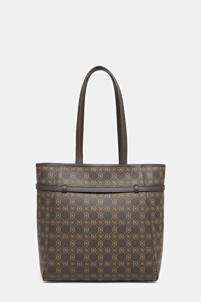 BEIGE MONOGRAM LEATHER BAG 3