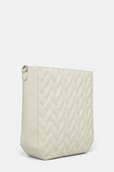 ECRU MONOGRAM LEATHER BAG 3