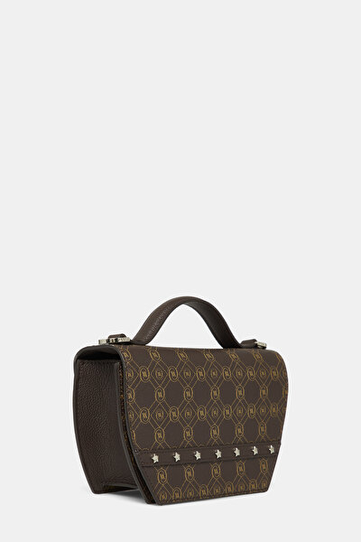 BEIGE MONOGRAM LEATHER BAG 3