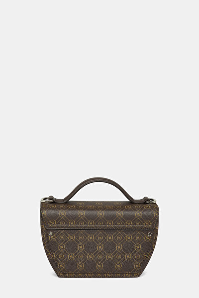 BEIGE MONOGRAM LEATHER BAG 4