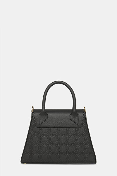 BLACK MONOGRAM LEATHER BAG 4