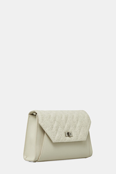 ECRU MONOGRAM LEATHER BAG 3