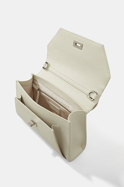 ECRU MONOGRAM LEATHER BAG 8