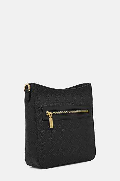 BLACK MONOGRAM LEATHER BAG 3