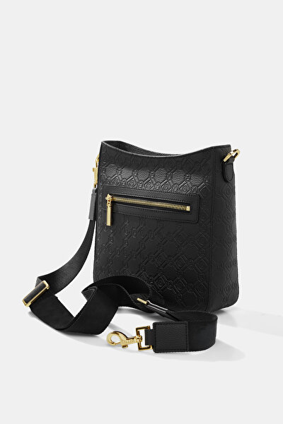 BLACK MONOGRAM LEATHER BAG 5