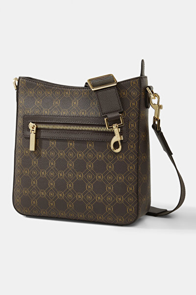 BEIGE MONOGRAM LEATHER BAG 5