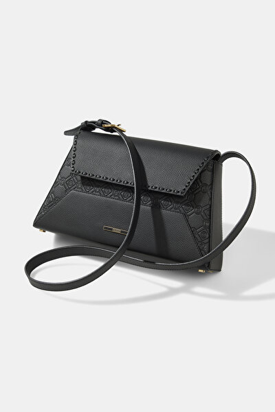 BLACK MONOGRAM LEATHER BAG 5
