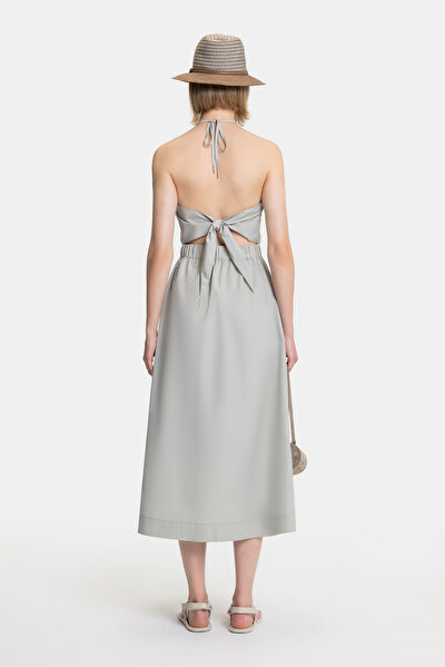 KHAKI HALTER DRESS 3