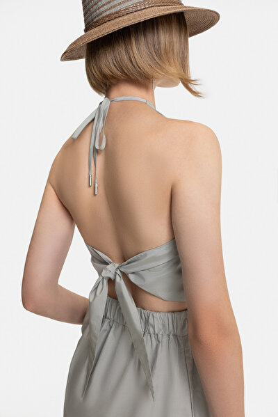 KHAKI HALTER DRESS 5