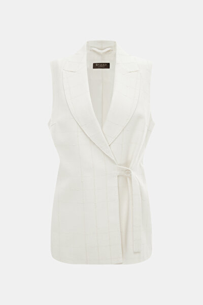 ECRU SURPLICE NECKLINE (CROSS-OVER NECKLINE) VEST 9