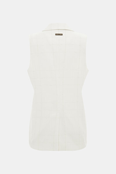 ECRU SURPLICE NECKLINE (CROSS-OVER NECKLINE) VEST 10