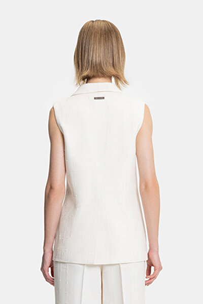 ECRU SURPLICE NECKLINE (CROSS-OVER NECKLINE) VEST 3