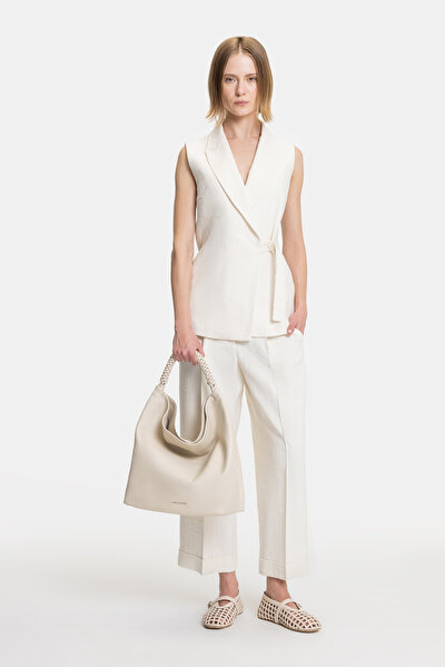 ECRU SURPLICE NECKLINE (CROSS-OVER NECKLINE) VEST 4