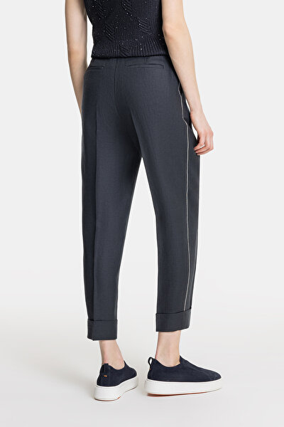 LACİVERT KETEN PANTOLON 3