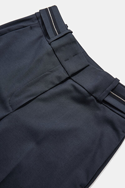 DARK NAVY BLUE SKINNY LEG TROUSERS 3
