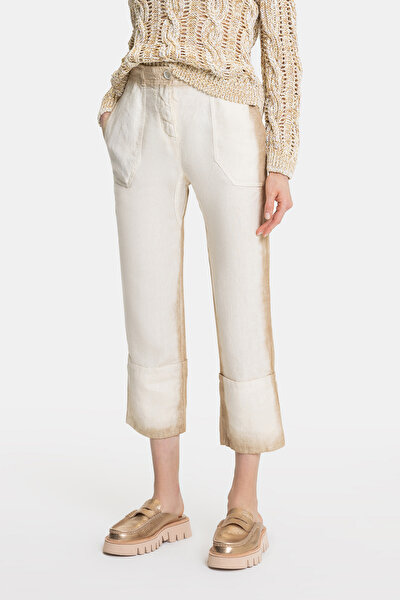 BEIGE BATIK SKINNY LEG TROUSERS 3
